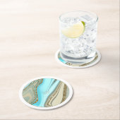 抽象芸術グリッター結婚層のID903 ラウンドペーパーコースター (インサイチュ)