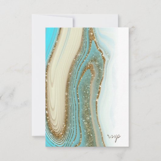 抽象芸術グリッター結婚層のID903 出欠カード (正面)