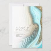 抽象芸術グリッター結婚層のID903 招待状 (正面)