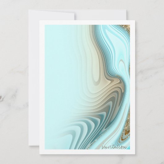 抽象芸術グリッター結婚層のID903 招待状 (裏面)