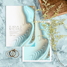 抽象芸術グリッター結婚層のID903 招待状