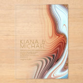 抽象芸術グリッター結婚層のSW ID903 アクリル招待状 (正面)