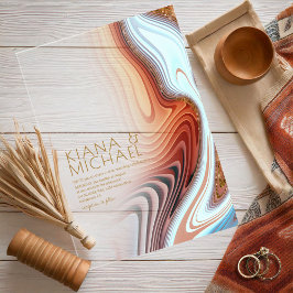 抽象芸術グリッター結婚層のSW ID903 アクリル招待状