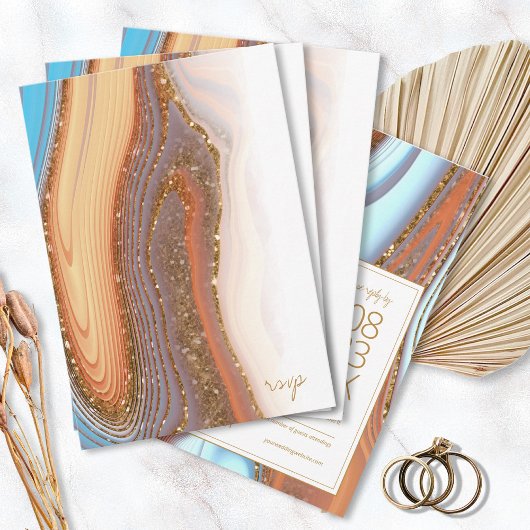 抽象芸術グリッター結婚層のSW ID903 出欠カード