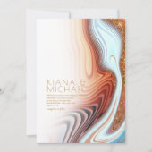 抽象芸術グリッター結婚層のSW ID903 招待状 (正面)