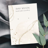 抽象芸術グリッター金ゴールドアイボリースタッドイヤリングディスプレイ 名刺