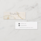 抽象芸術グリッター金ゴールドベージュスタッドイヤリングディスプレイ スキニー名刺 (正面/裏面)