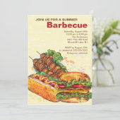抽象芸術グリリングサマーバーベキューパーティー 招待状 (スタンド正面)