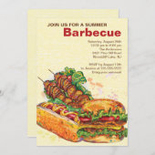 抽象芸術グリリングサマーバーベキューパーティー 招待状 (正面/裏面)