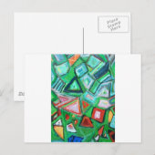 抽象芸術グリーンおもちゃの箱(ランダム絵を描パターン) ポストカード (正面/裏面)