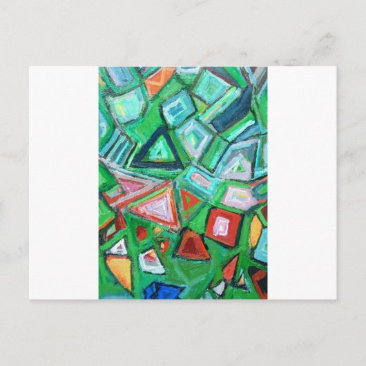 抽象芸術グリーンおもちゃの箱(ランダム絵を描パターン) ポストカード (正面)