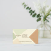 抽象芸術グリーンとニュートラルトーン 名刺 (スタンド正面)