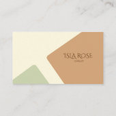 抽象芸術グリーンとニュートラルトーン 名刺 (裏面)