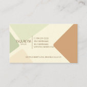 抽象芸術グリーンとニュートラルトーン 名刺 (正面)
