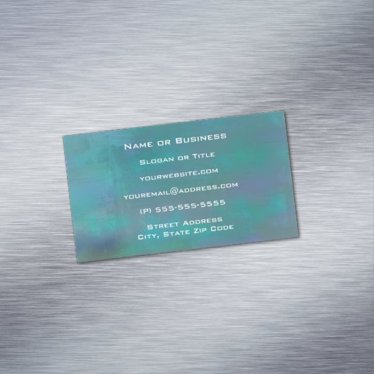 抽象芸術グリーンとパープルセレニティ マグネット名刺 (インサイチュ)