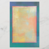 抽象芸術グリーンとパープルセレニティ 便箋 (正面)