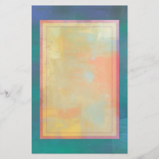 抽象芸術グリーンとパープルセレニティ 便箋 (正面)