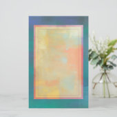 抽象芸術グリーンとパープルセレニティ 便箋 (スタンド正面)