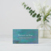 抽象芸術グリーンとパープルセレニティ 名刺 (スタンド正面)