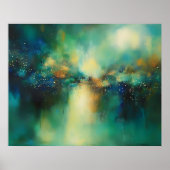 抽象芸術グリーンとブモダンルーズ ポスター (正面)