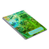 抽象芸術グリーンとブルーのトーン ノートブック (右側)