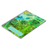 抽象芸術グリーンとブルーのトーン ノートブック (左側)