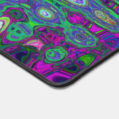 抽象芸術グリーンと紫の波状モザイクレトロ デスクマット (コーナー)