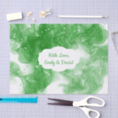 抽象芸術グリーンアルコールインクアーパーソナライズされたト 薄葉紙 (クラフト)