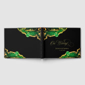 抽象芸術グリーンア結婚ウズゲストブック ゲストブック (全面)