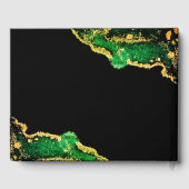 抽象芸術グリーンア結婚ウズゲストブック ゲストブック (裏面)