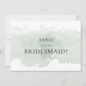 抽象芸術グリーンウォーターの色の花嫁提案カード 招待状 (正面)