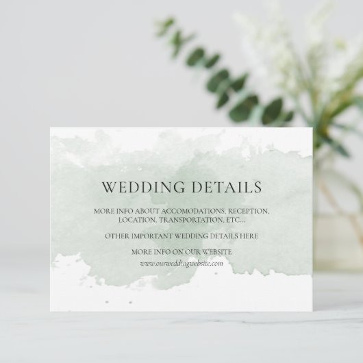 抽象芸術グリーンウォーター結婚カラー詳細カード エンクロージャーカード (スタンド正面)