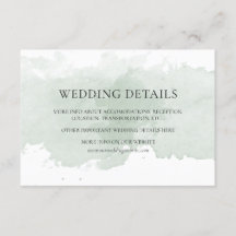 抽象芸術グリーンウォーター結婚カラー詳細カード