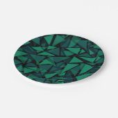 抽象芸術グリーンエメラルド多角形投げピル ペーパープレート (アングル)
