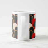 抽象芸術グリーンオレンジホワイト ジャンボコーヒーマグカップ (裏面)