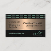 抽象芸術グリーンカッパーラグジュアリーメタリックアートパターン 名刺 (裏面)