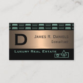 抽象芸術グリーンカッパーラグジュアリーメタリックアートパターン 名刺 (正面)