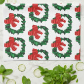 抽象芸術グリーンクリスマスリースキッチンタオル キッチンタオル (折り畳み)