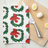 抽象芸術グリーンクリスマスリースキッチンタオル キッチンタオル (四つ折り)