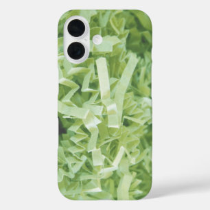 抽象芸術グリーンクリンクルシュレッダー紙テクスチャ iPhone 16ケース