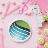 抽象芸術グリーングローブモダン地球 ペーパープレート (パーティー)