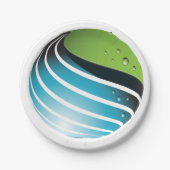 抽象芸術グリーングローブモダン地球 ペーパープレート (正面)