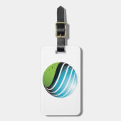抽象芸術グリーングローブモダン地球 ラゲッジタグ (正面縦)