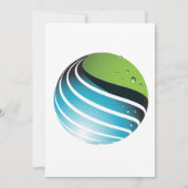 抽象芸術グリーングローブモダン地球 招待状 (正面)