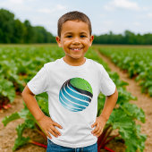 抽象芸術グリーングローブモダン地球 Tシャツ