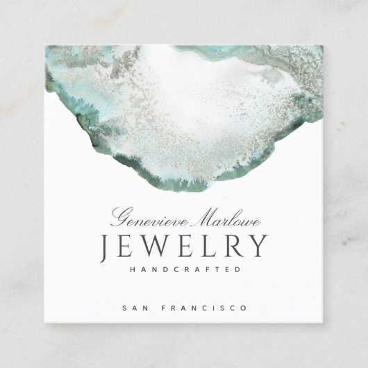 抽象芸術グリーンゲートジュエリー設計者 スクエア名刺 (正面)