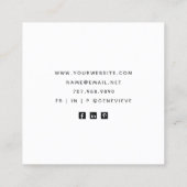 抽象芸術グリーンゲートジュエリー設計者 スクエア名刺 (裏面)