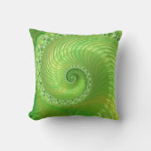 抽象芸術グリーンスパイラルフラクタル クッション (正面)