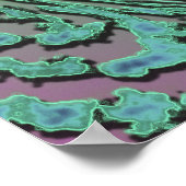 抽象芸術グリーンスワール宇宙特異性デザイン ポスター (角)