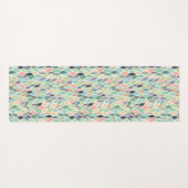 抽象芸術グリーンズパターンヨガエクササイズフロアマット ヨガマット (裏面(横))